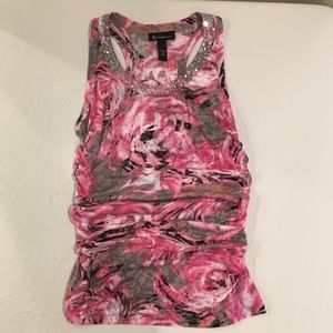 INC pink camo tank with bling size L